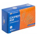 Скрепки канцелярские Workmate 33 мм, оцинкованные, 100 штук в упаковке
