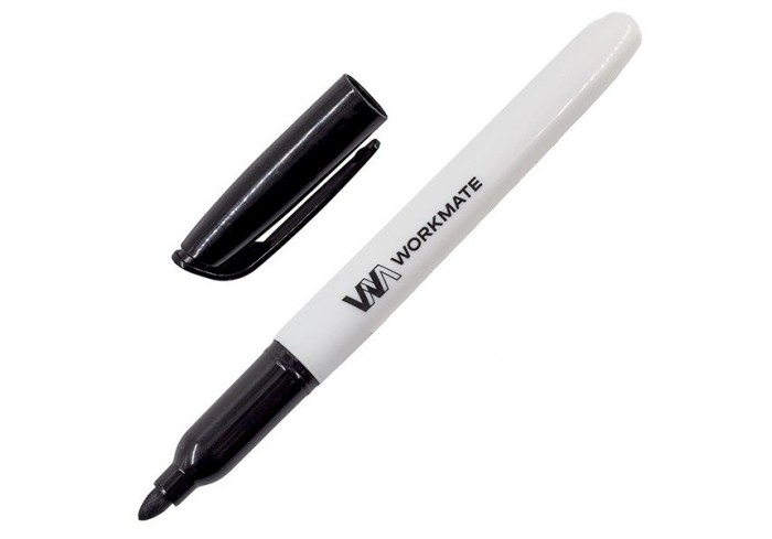 Маркер для доски черный W-8 пулевидный наконечник, 1-3мм, Workmate