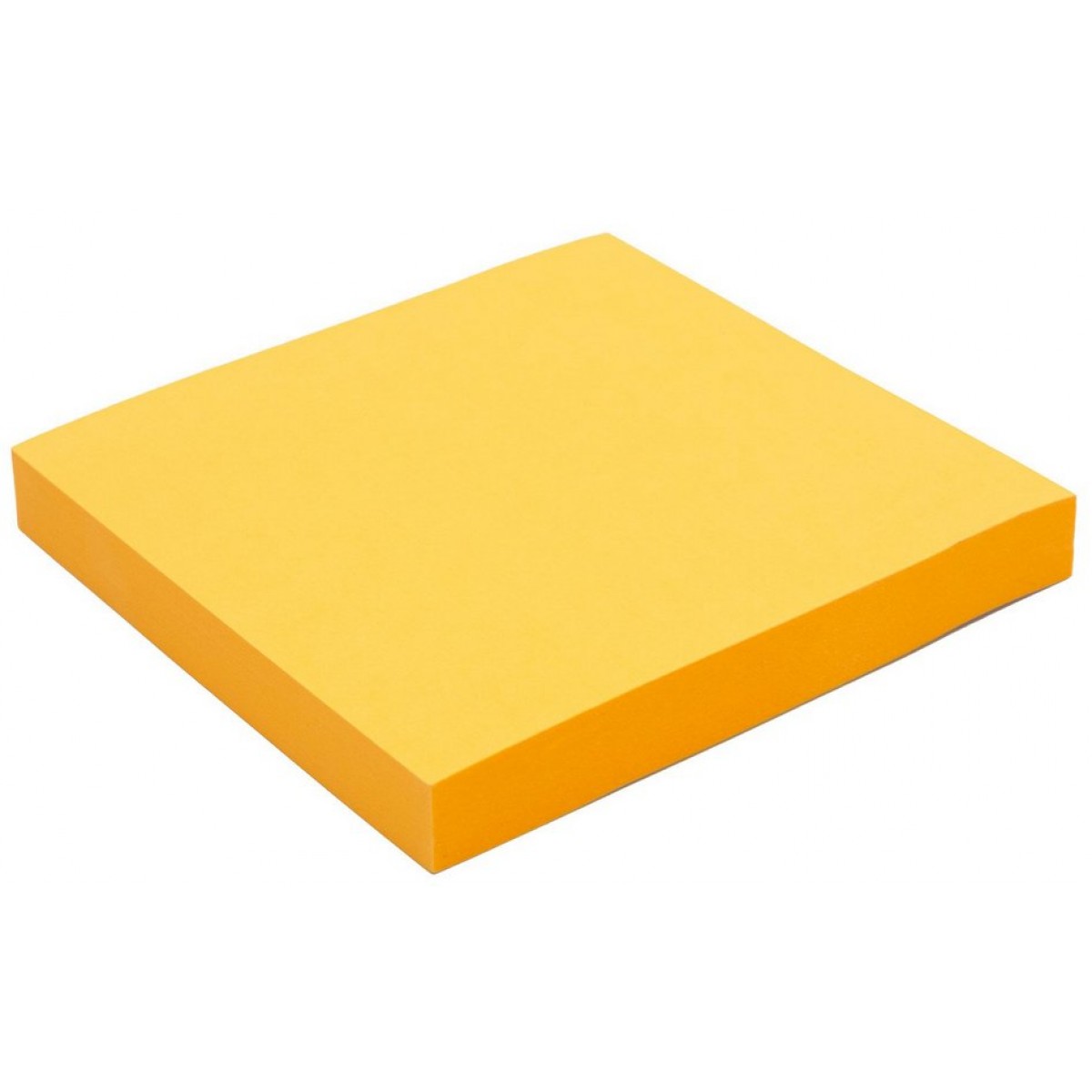 Бумага для заметок с липким краем 76х76 мм, неоново-оранжевый, 100 листов, Workmate