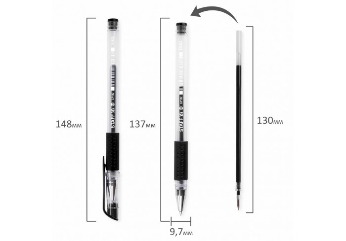 Ручка гелевая с грипом STAFF 