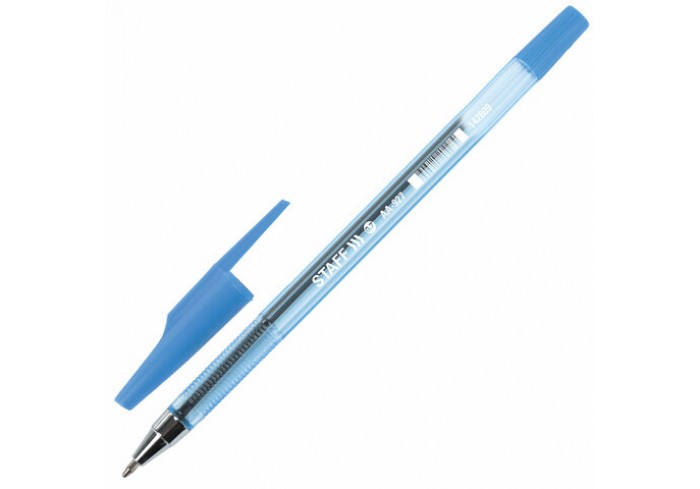 Ручка шариковая STAFF AA-927, СИНЯЯ, корпус тонированный, хромированные детали, 0,7 мм, линия 0,35 м