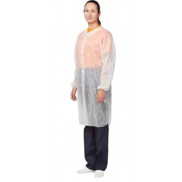 Халат на липучках (30 гр) XL белый, 10шт
