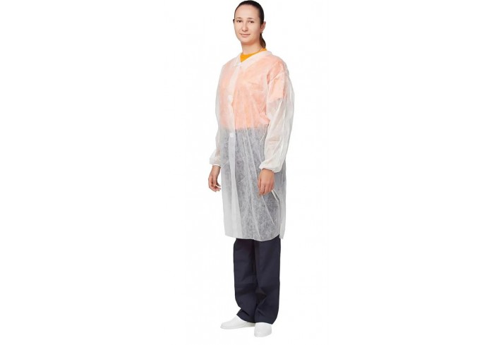 Халат на липучках (30 гр) XL белый, 10шт