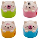 Точилка для карандашей ручная Silwerhof Cute МИЛАШКИ, Солнечная коллекция 2 отверстия пластик ассорт