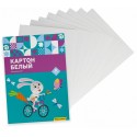 Картон белый мелов. 8л. 1цв. A4 Зайка 230г/м2 1диз. обл.мел.картон папка ,  Silwerhof