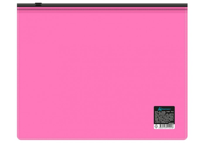 Папка на молнии ZIP Бюрократ Double Neon DNEBPM4APINKBL A4+ полипропилен 0.15мм розовый цвет молнии