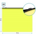 Папка на молнии ZIP Бюрократ Double Neon DNEBPM4AYELBL A4+ полипропилен 0.15мм желтый цвет молнии че
