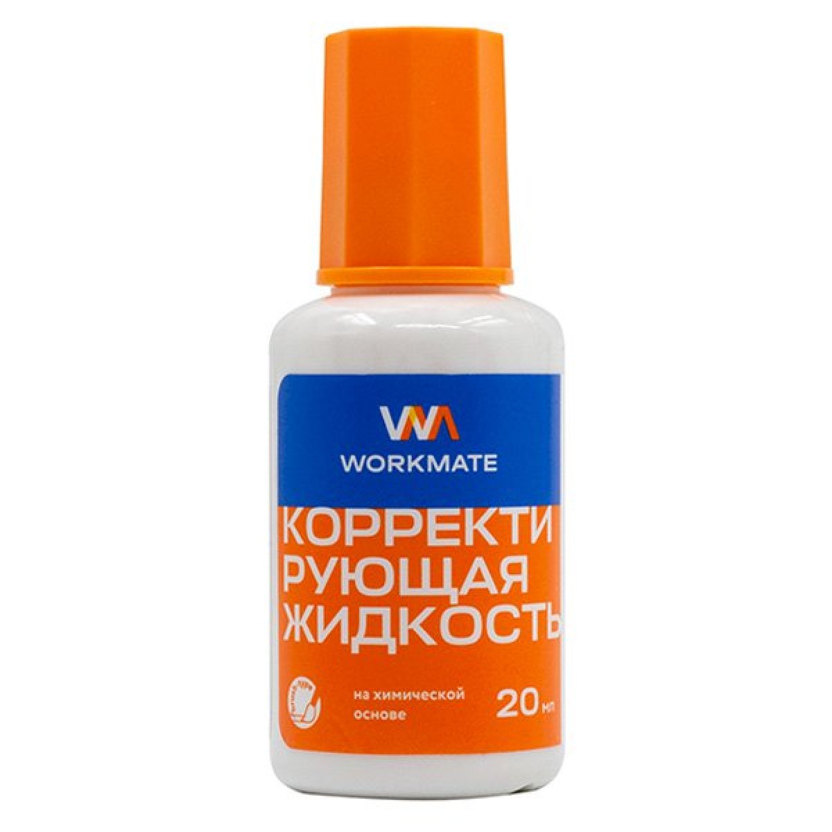 Корректирующая жидкость 20 мл на химической основе, с кистью Workmate