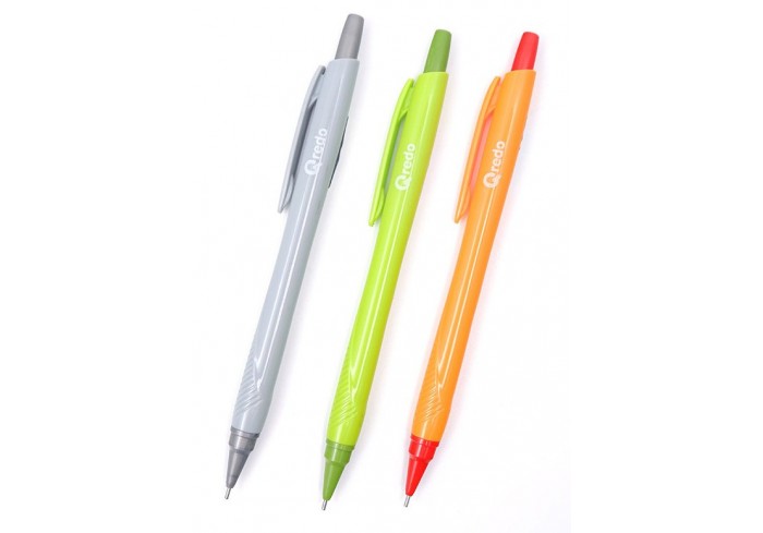 Карандаш механический 0,5мм QREDO HB, с ластиком, металлич. наконечник, цвет корпуса в ассортименте