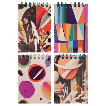 Блокнот А7 ПандаРог Абстракция 40 листов, клетка, на гребне