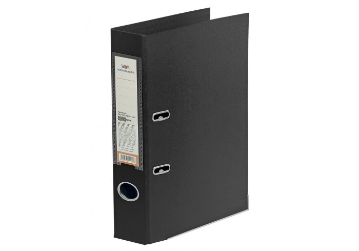 Папка-регистратор Workmate 50 мм, ПП двусторонний, черная, с металлической окантовкой, в разборе