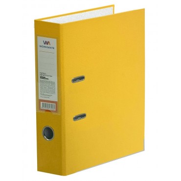 Папка-регистратор Workmate 50 мм, ПП, желтая, карман, с металлической окантовкой, в разборе