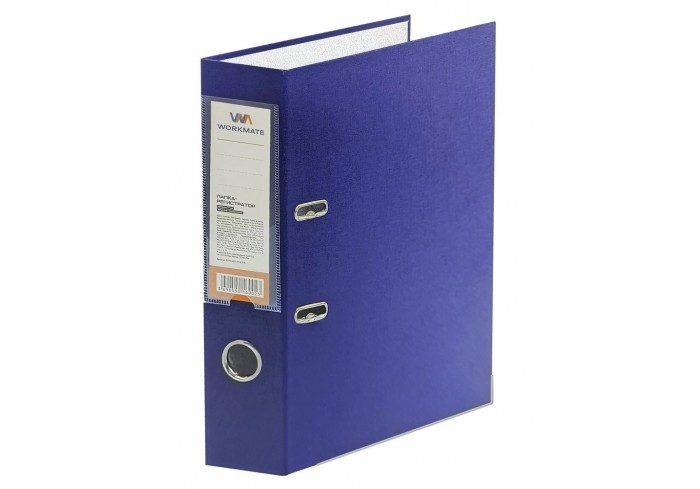 Папка-регистратор Workmate 75 мм, ПП, синяя, карман, с металлической окантовкой, в разборе