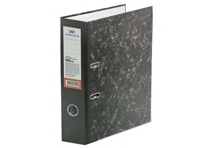 Папка-регистратор Workmate 75 мм, чёрный мрамор, с металлической окантовкой, в разборе