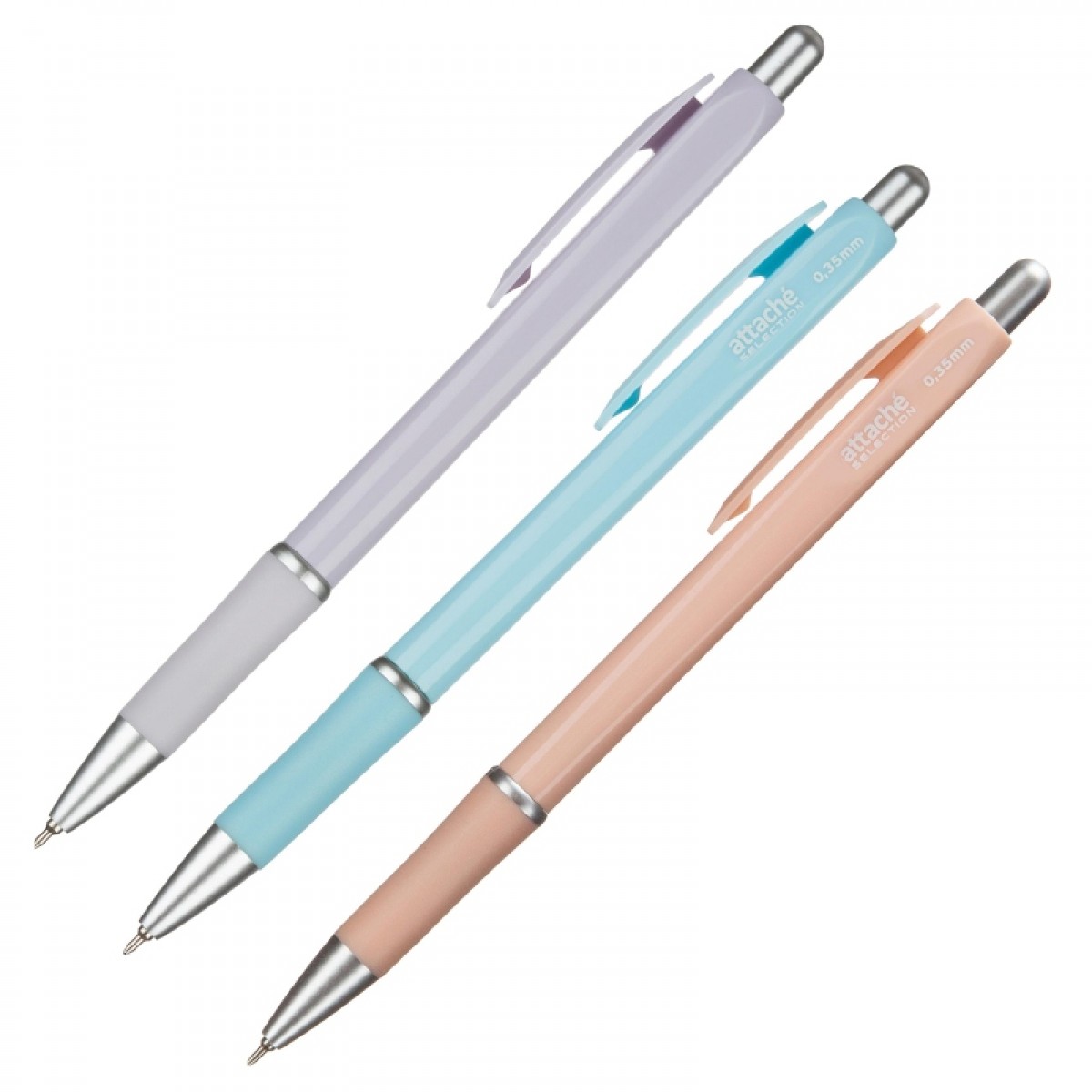 Ручка шариковая автомат. Attache SelectionFlora 0,35, синий.масл.игольч.стержень, манжета,асс, 107мм