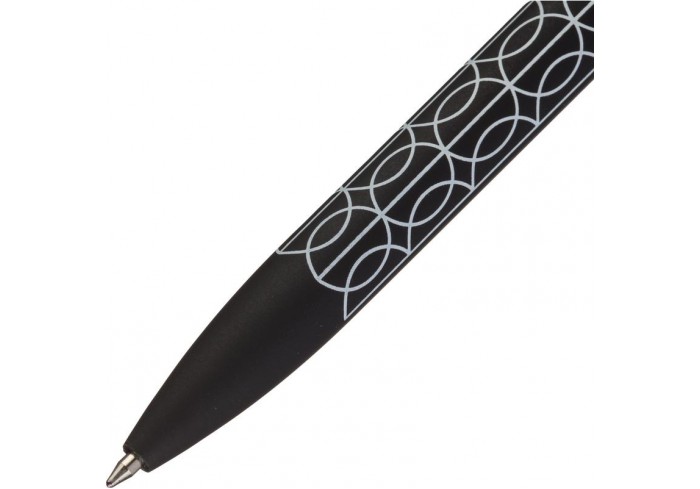 Ручка шарик.автомат. Attache Comfort черный корпус,softtouch, маслян.игольч.0,5 синий стержень 107мм