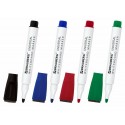 Маркеры стираемые на магните со стирателем для белой доски, 4 ЦВЕТА, BRAUBERG 