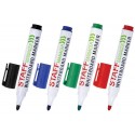 Маркеры стираемые для белой доски, НАБОР 4 ЦВЕТА, STAFF 