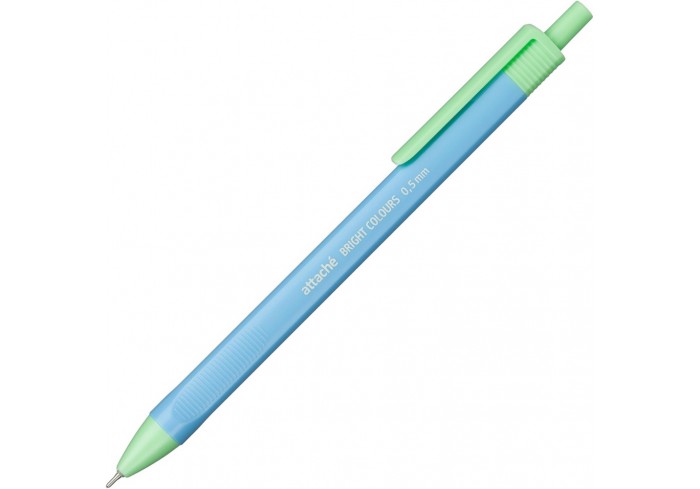 Ручка шариковая автомат. Attache Bright colours голуб/зел корпус, 0,5, масл.синий стержень