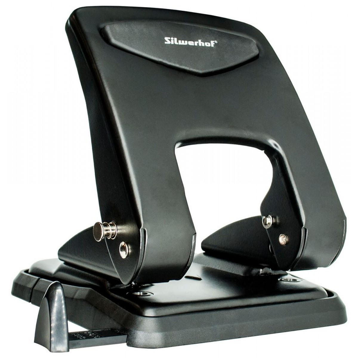 Дырокол макс.:55лист. металл черный/синий отв.:2 с линейкой  Silwerhof Vis