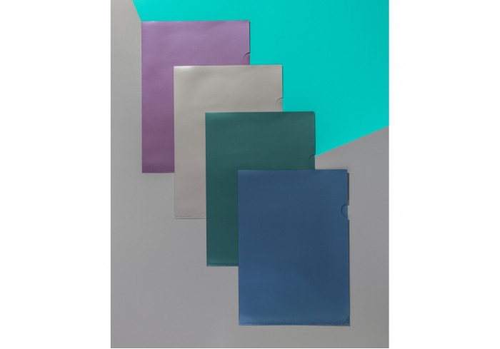 Папка-уголок Attache Metallics А4 200мкм  (срн/зел/сер/син)