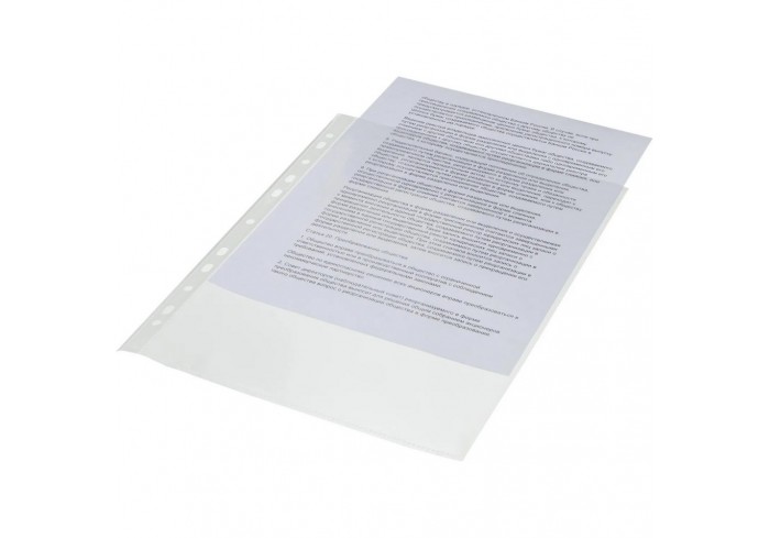 Папка-вкладыш (файлы) А4 50 мкм гладкий Элементари, с перф. 100шт/уп