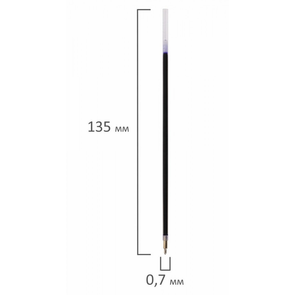 Стержень шариковый масляный BRAUBERG 135 мм, СИНИЙ, игольчатый узел 0,7 мм, линия письма 0,5 мм