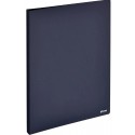Папка с зажимом Комус темно-синяя, внутри с карманом для CD/визитки, пластик 0,8мм
