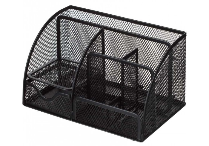 Подставка-органайзер для канц.принадлежностей 7секций Attache125x140x220мм, мет.сетка, черная