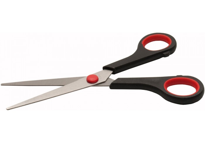 Ножницы Buro Smart универсальные 170мм ручки с резиновой вставкой черный/красный