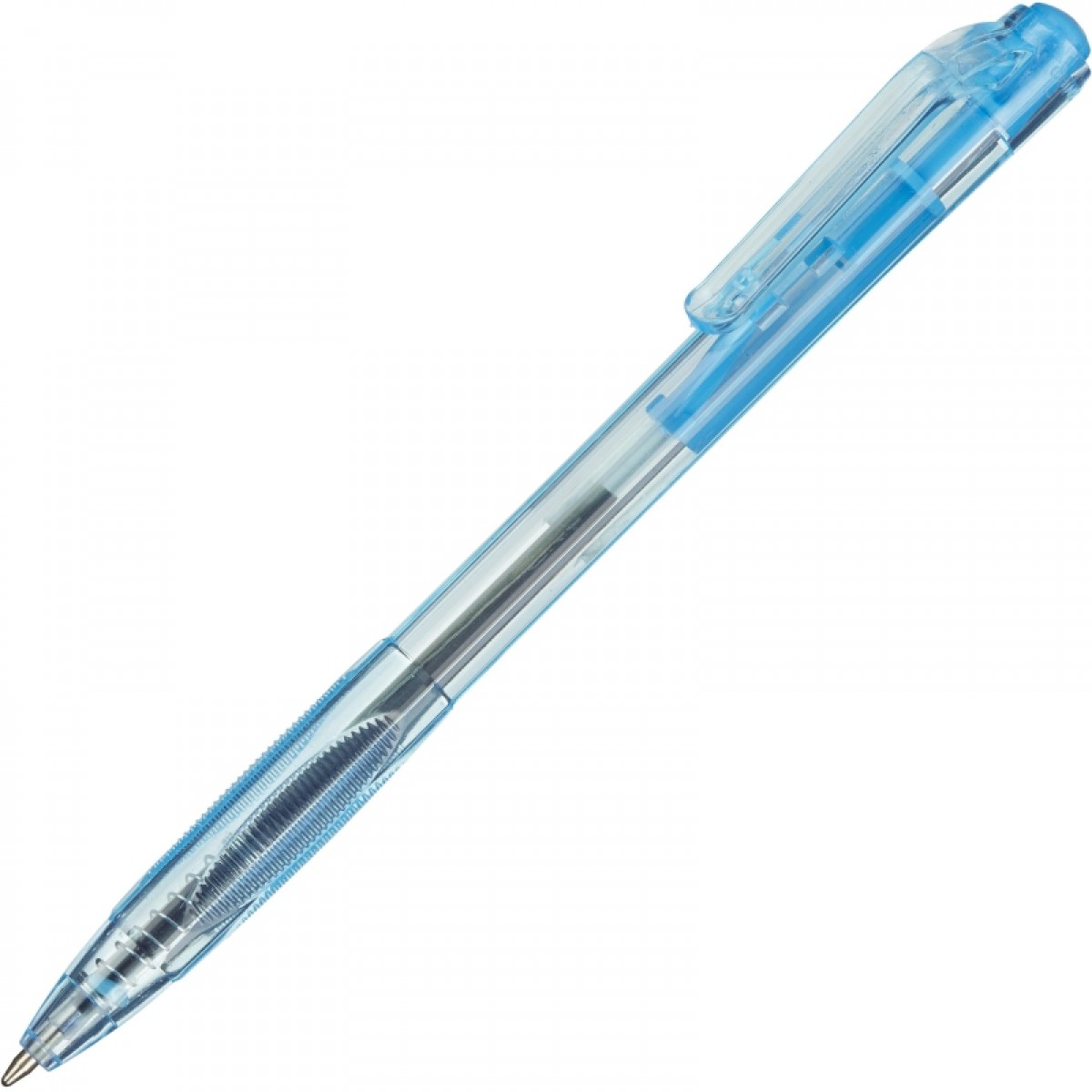 Ручка шариковая автомат. Attache Economy, 0,35мм, синий стержень, голуб.прозрачный корпус