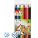 Карандаши цветные пластиковые 12 цветов Deli Enovation EC110-12 6-гран.