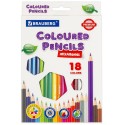 Карандаши цветные BRAUBERG PREMIUM, 18 цветов, шестигранные, грифель 3,3 мм, натуральное дерево,