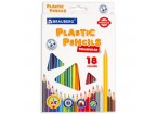 Карандаши цветные BRAUBERG PREMIUM, 18 цветов, пластиковые, трехгранные, грифель мягкий 3 мм,