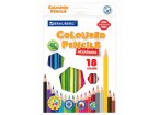 Карандаши цветные BRAUBERG PREMIUM, 18 цветов, шестигранные, грифель 3 мм,