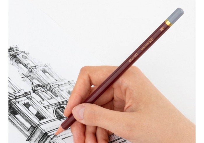 Карандаш чернографитный художественный HB, 1 шт., BRAUBERG ART 