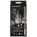 Карандаши МЕЛОВЫЕ художественные белые, НАБОР 12 шт., BRAUBERG ART CLASSIC, грифель 4 мм,