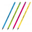 Карандаш чернографитный пластиковый BRAUBERG KIDS, 1 шт., HB, трехгранный, с ластиком,