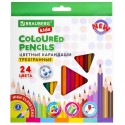 Карандаши цветные BRAUBERG KIDS NEW, 24 цвета, трехгранные, грифель 3 мм