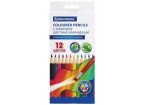Карандаши цветные стираемые с ластиком BRAUBERG, 12 цветов, шестигранные
