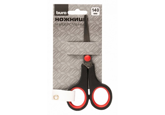 Ножницы Buro Smart универсальные 140мм ручки с резиновой вставкой