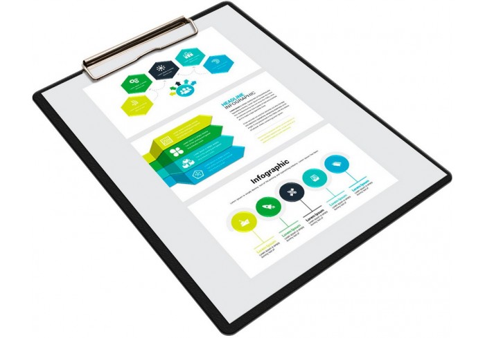 Папка-планшет A4 пластик 1.2мм черный Бюрократ -PD6004/BLCK