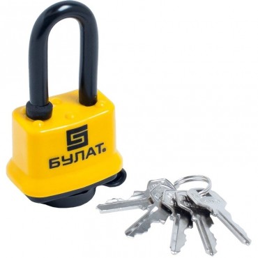 Замок навесной всепогод_УЗК Булат ВС 0330-01 (41xd=5) сталь желтый (5кл)