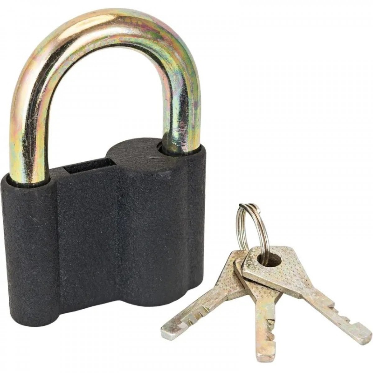 Замок навесной УЗК Стандарт AL-770 Европакет (63мм x d дужки 11,5) алюм.сплав, черн (3 ключа)