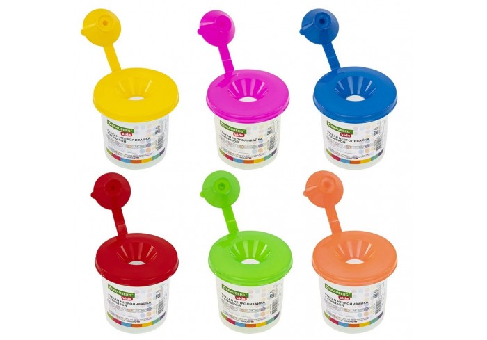 Стакан-непроливайка с крышкой BRAUBERG KIDS, ассорти,