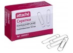 Скрепки Attache оцинкованные 33 мм, негофрированные, 100шт/уп