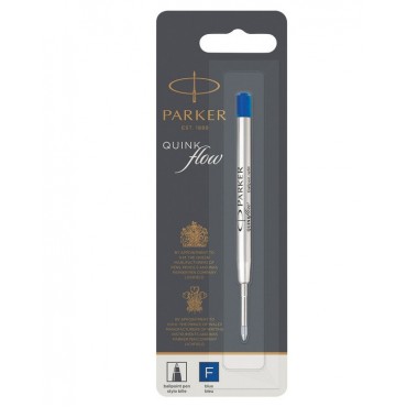 Стержень шариковый объемный Parker QuinkFlow Ball Point синий, 98мм, 0,8мм, метал. блистер, Франция