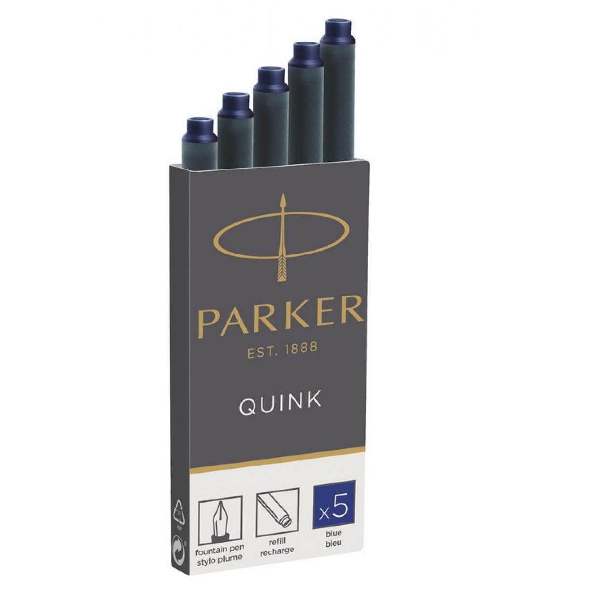 Чернильный патрон Parker 75мм  синий 5шт. S0116240