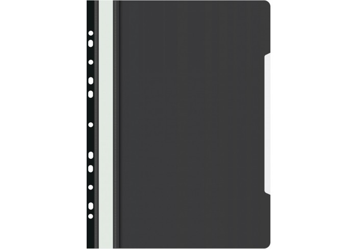 Папка-скоросшиватель Бюрократ PS-P20BLCK A4 прозрач.верх.лист боков.перф. пластик черный 0,12/0,16
