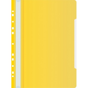 Папка-скоросшиватель Бюрократ PS-P20YEL A4 прозрач.верх.лист боков.перф. пластик желтый 0,12/0,16
